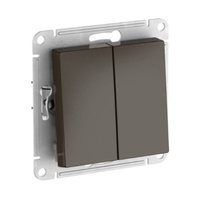 2-клавишный ПЕРЕКЛЮЧАТЕЛЬ Systeme Electric ATLASDESIGN, сх.6/2, 10АХ, быстрозажимные клеммы, МОККО