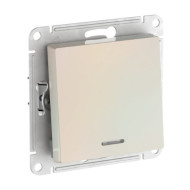 1-клавишный ПЕРЕКЛЮЧАТЕЛЬ Systeme Electric ATLASDESIGN с подсветкой, сх.6а, 10АХ, быстрозажимные клеммы, ЖЕМЧУГ