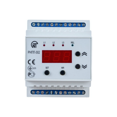 Реле напряжения, перекоса и последовательности фаз НовАтек-Электро РНПП-302