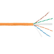 Кабель NIKOMAX U/UTP 4 пары, Кат.6 (Класс E), тест по ISO/IEC, 250МГц, одножильный, BC (чистая медь), 23AWG (0,55мм), полимерный материал нг(А)-HF, внутренний, оранжевый, 305м