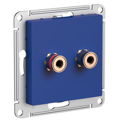 Аудиорозетка Atlas Design двойная, аквамарин