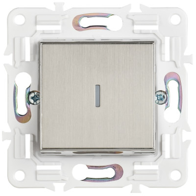 SKANDY Выключатель 1-клавишный с индикацией 10А SK-V07N металл никель IEK