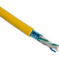 Hyperline FUTP4-C5E-P26-IN-PVC-YL-305 (305 м) Кабель витая пара, экранированная F/UTP, категории 5e, 4 пары (26 AWG), многожильный (patch), экран - фольга, PVC, –20°C – +75°C, желтый