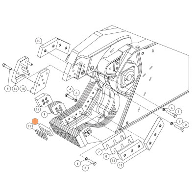 Нож неподвижный центральный SH310-64 на гидроножницы Delta SH310R (аналог)
