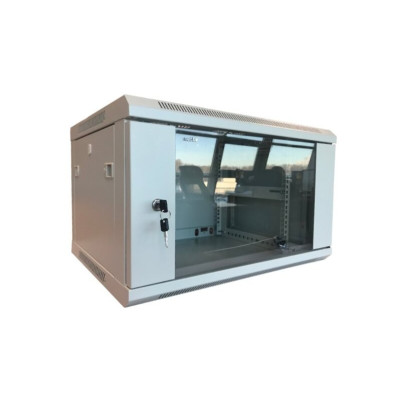 Шкаф настенный 12U Netko серия WMA (Wall Maestro) (600х450х635), передняя дверь стекло, собранный, серый "А"