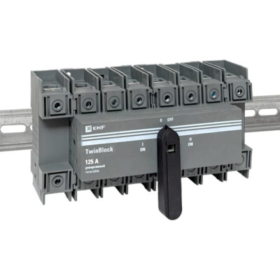 Рубильник EKF TwinBlock 4-полюсный 100А реверсивный