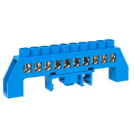 Шина EKF PROxima "0" N (8х12мм) 10 отверстий латунь синий нейлоновый корпус комбинированный