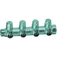 Запорный коллектор FAR 1" с 4 отводами 3/4"