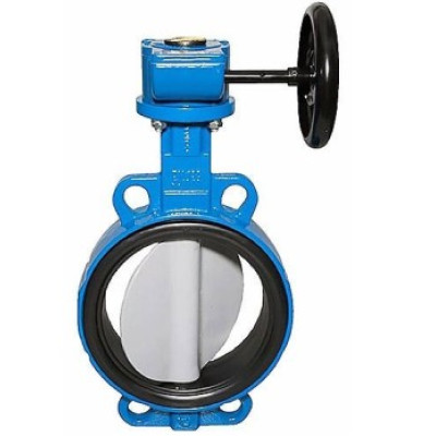 Затвор дисковый поворотный DN.ru WBV1432E-2W-Fb-R Ду400 Ру16 межфланцевый, корпус - чугун GGG50, диск - нержавеющая сталь 316L, уплотнение - EPDM, с редуктором, ISO F14, квадрат 27х27