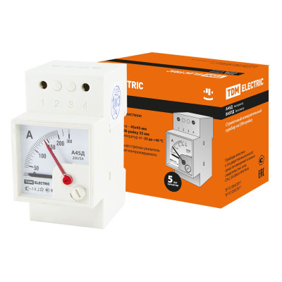 Амперметр TDM А45Д 200/5А-1,5 (DIN-рейка)