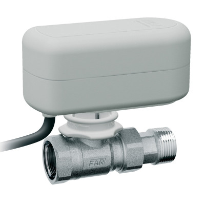 Шаровой кран FAR 2-х ход. 22,6 куб.м/ч 1" ВР-американка с приводом 40сек 220В