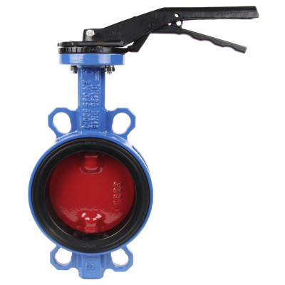 Затвор дисковый поворотный чугунный Tecofi VPI4448-02EP0080 межфланцевый Ду 80 Ру16 с рукояткой