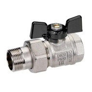 Кран Bugatti с разъемным соединением НВ 1'1/4 бабочка NEW JERSEY серия 922 полный проход