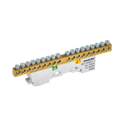 Шина IEK TEKFOR PE "земля" неизолированная на универсальном держателе 6х9-18-Ж