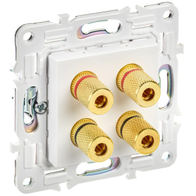 Аудиорозетка IEK SKANDY 4-местная SK-A01W арктический белый SKANDY SK-S40-K01