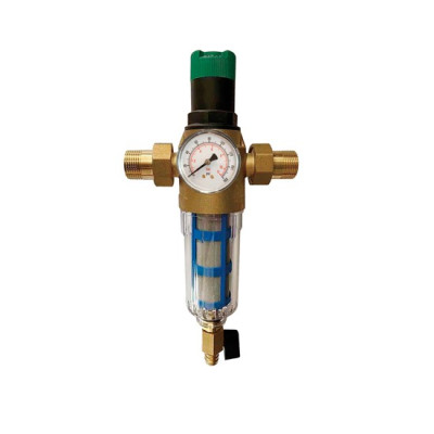 Фильтр ViEiR с регулятором давления и манометром 3/4" для горя. воды
