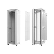 Шкаф напольный 42U Netko серия TS(AS) (800х1012х2055), передняя дверь стекло, серый, разобранный (упакован в 3 коробки)