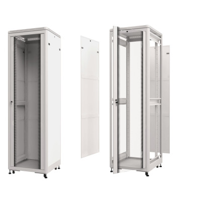Шкаф напольный 36U Netko серия TE (600х800х1805), передняя дверь стекло, серый, разобранный (упакован в 3 коробки)