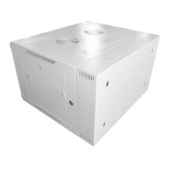 Шкаф настенный 6U Netko серия DUO (600х550х370), 3-х секционный, откидной, передняя дверь металл, собранный, серый