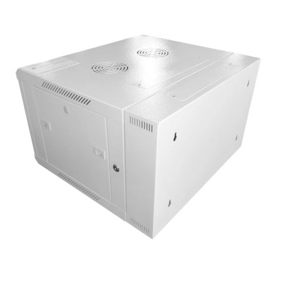 Шкаф настенный 6U Netko серия DUO (600х550х370), 3-х секционный, откидной, передняя дверь металл, собранный, серый