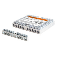 Шина TDM ELECTRIC "N" нулевая 6х9мм 10/1 (10 групп/крепеж по центру) никелированная