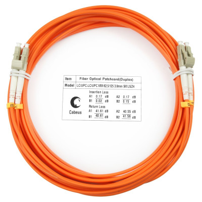 Оптический патч-корд LC-LC Cabeus FOP-62-LC-LC-5m 62,5/125 (ОМ1) 5 метров