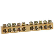 Шина ЭРА NO-122-15 PEN земля-ноль 6х9мм 10/1 латунная с креплениями по центру