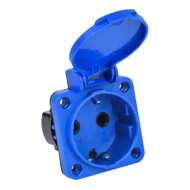 Силовой разъем IEK Magnum 2P+PE 16А IP54 РП12-3 с защ. крышкой с заземлением синий