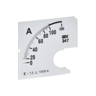 Шкала сменная для амперметра Э47 100/5А-1.5 96х96мм IEK IPA20D-SC-0100