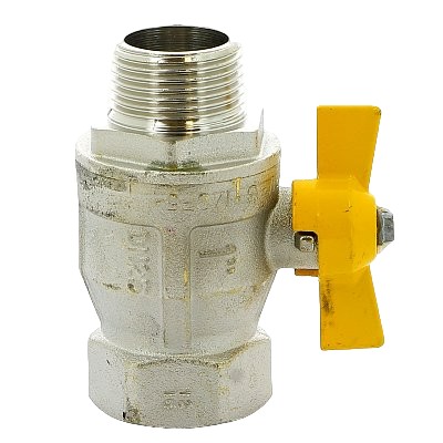 Кран Itap НВ 1' газовый бабочка желтая BERLIN