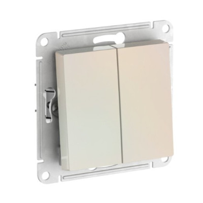 2-клавишный ПЕРЕКЛЮЧАТЕЛЬ Systeme Electric ATLASDESIGN, сх.6/2, 10АХ, быстрозажимные клеммы, ЖЕМЧУГ