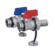 Кран дренажный TIM 1/2 (пара красная+синяя ручка)