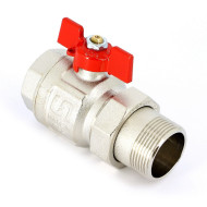 Кран НВ 3/4" с разъемным соединением, полнопроходной, бабочка Uni-fitt Etalon