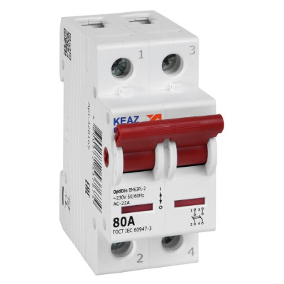 Выключатель нагрузки модульный КЭАЗ OptiDin BM63PL-280-УХЛ3