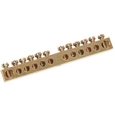 Шина "N" нулевая IEK 6х9мм 12/1 (12групп/крепеж по центру)