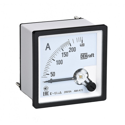 Амперметр DEKraft АМ-А72 аналоговый 5000/5А AC 72х72мм КТ 1,5 50219DEK