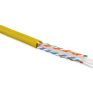 Кабель витая пара Hyperline UUTP4-C6-S23-IN-LSLTX-YL-305 (305 м) неэкранированная U/UTP, категория 6, 4 пары (23 AWG), одножильный (solid), с разделителем, нг(А)-LSLTx, внутренний, желтый
