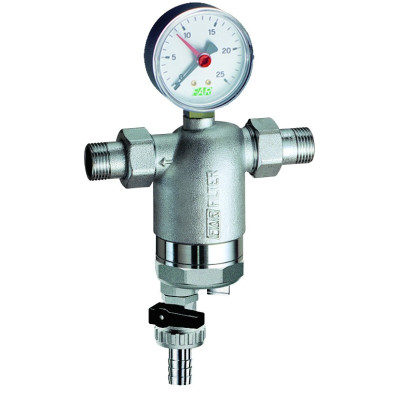 Фильтр FAR 300мкм с магнитной вставкой с манометром Max: 95 °C 25 бар 1/2" НР