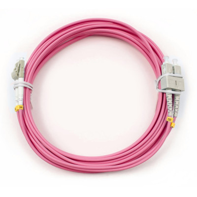 Оптический патч-корд duplex LC-SC 50/125 MM Cabeus FOP-50-OM4-LC-SC-5m 5 метров маджента