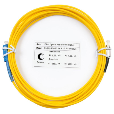 Оптический патч-корд SC-FC Cabeus FOP(s)-9-SC-FC-5m 9/125 5 метров