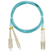 Шнур NIKOMAX волоконно-оптический, переходной, многомодовый 50/125мкм, стандарта OM3, SC/UPC-LC/UPC, двойной, полимерный материал нг(A)-HF, 2мм, аква, 3м