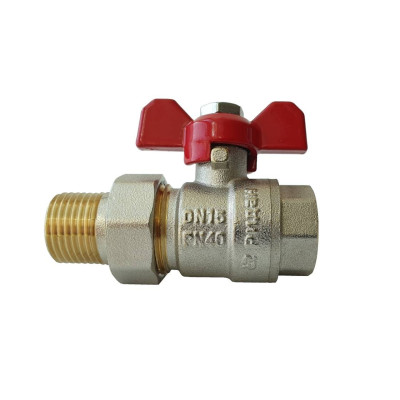 Шаровой кран Ридан BVR-FR с накидной гайкой и ниппелем "американка" Ду32