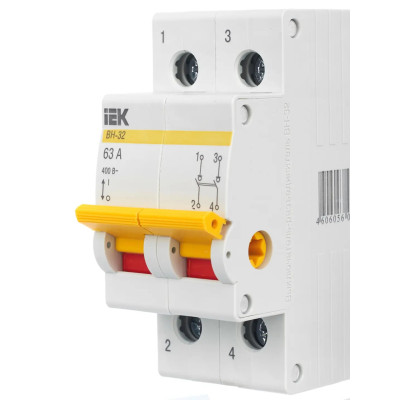 Выключатель нагрузки (мини-рубильник) IEK 2п ВН-32 63А GENERICA