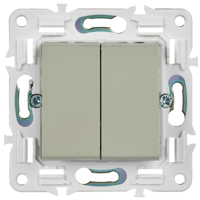 SKANDY Выключатель 2-клавишный перекрестный 10А SK-V06B бежевый IEK