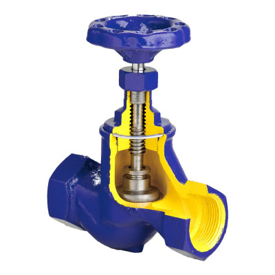 Вентиль запорный сальниковый ZETKAMA 201A-025-C-00, DN025, PN16, корпус - чугун GJL-250 (GG25), ВР/ВР, штурвал