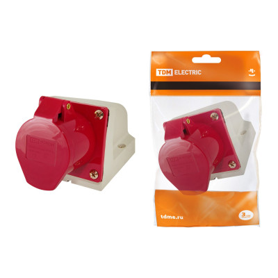 Розетка стационарная TDM ELECTRIC 125 3Р+РЕ+N 32А 380В IP44