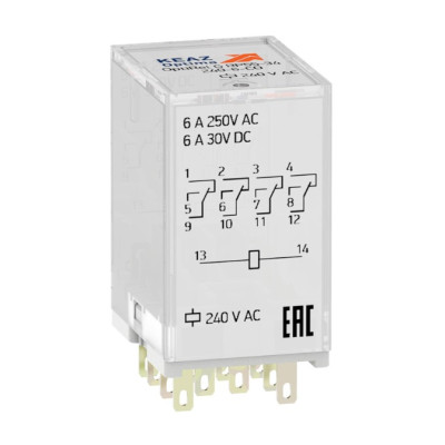 Реле промежуточное КЭАЗ OptiRel G RP55-34-24D-6-CO