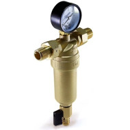 Фильтр промывной TIM 1 с манометром (корпус прозрачный, для хол. воды)