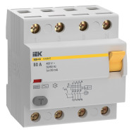Выключатель дифференциальный (УЗО) IEK KARAT ВД3-63 4P 80А 30мА 6кА тип AC