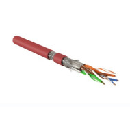 Кабель витая пара Hyperline SFTP4-C8.1-S23-IN-LSZH-RD-500 (500 м) одножильный (solid), LSZH (нг(А)-HF), –40°C – +80°C, красный